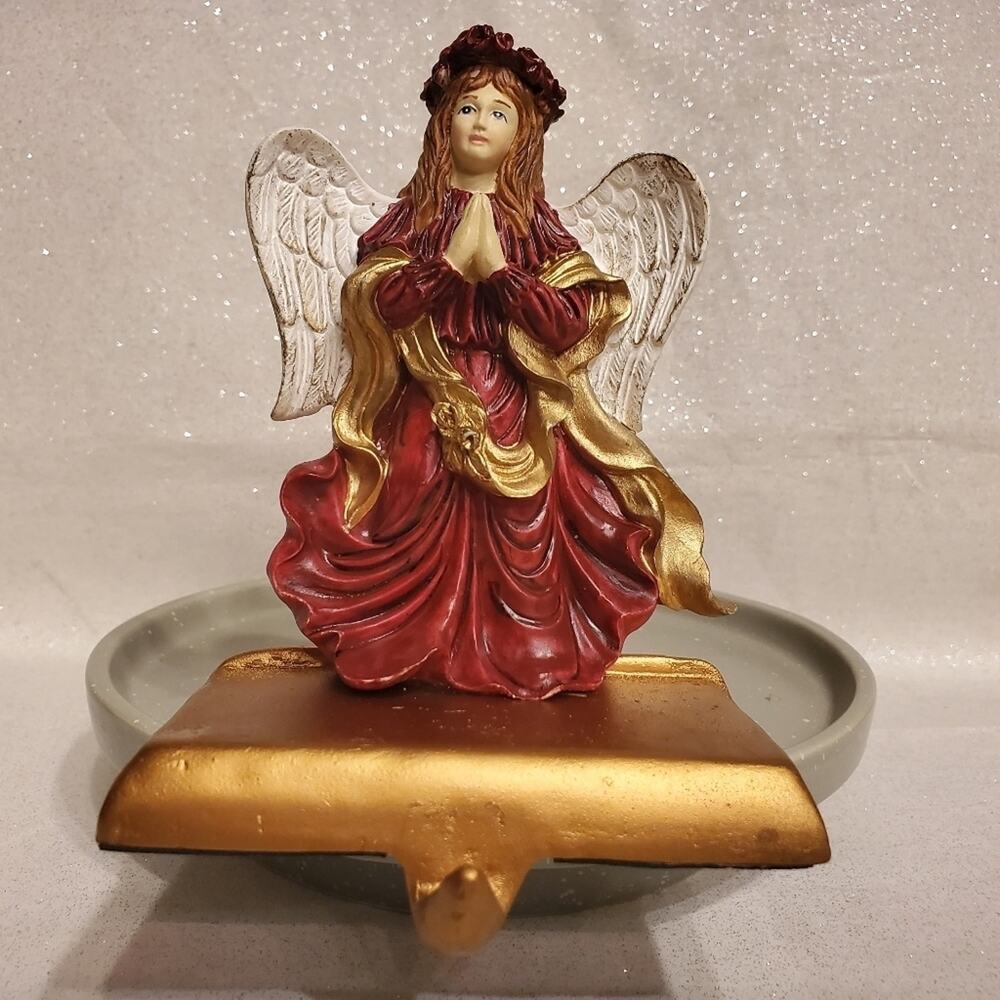 Vintage Windsor Collection Angel Christmas Stocking Shelf Sitter Holder